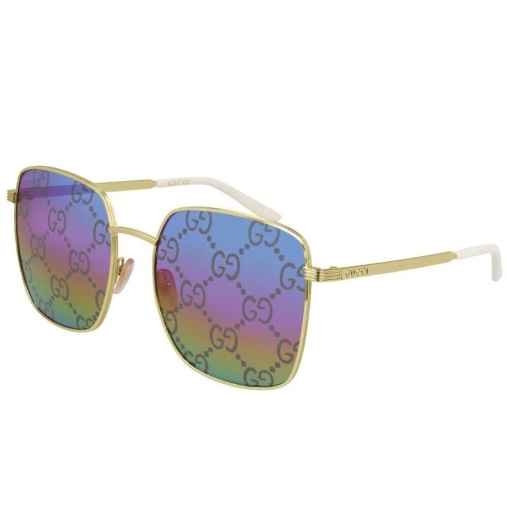 NEW GUCCI GG0802S 004 WOMEN GOLD SUNGLASSES - Picture 2 of 5